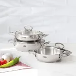 Nehir Silver 6 Parça Çelik Sahan Seti resmi