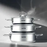 Nehir Silver 6 Parça Çelik Sahan Seti resmi