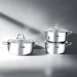Nehir Silver Klasik 6 Parça Derin Çelik Tencere Seti resmi