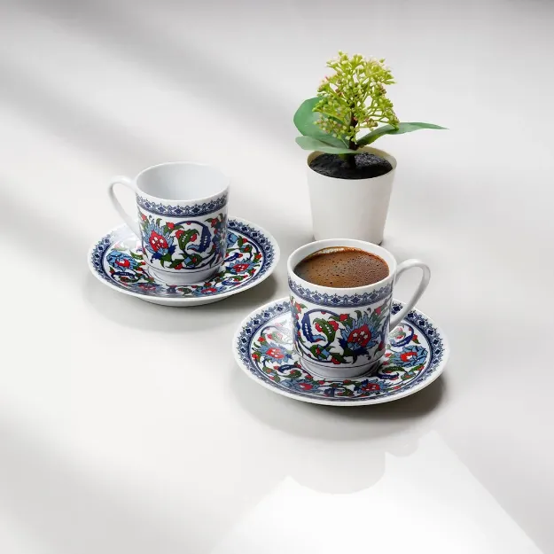 Güral Porselen Gözde Topkapı 12 Parça Kahve Fincan Takımı resmi