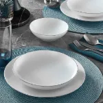 Güral Porselen Atina 18 Parça 6 Kişilik Bone Yemek Takımı Gümüş resmi