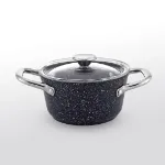 Fecra Starry 4 Parça Mini Granit Tencere Seti Metal Kulplu resmi