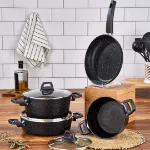 Cornella Cook 7 Parça Granit Tencere Seti Siyah resmi
