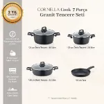 Cornella Cook 7 Parça Granit Tencere Seti Siyah resmi