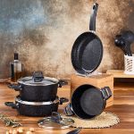 Cornella Cook 7 Parça Granit Tencere Seti Siyah resmi