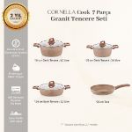 Cornella Cook 7 Parça Granit Tencere Seti Cappicino resmi