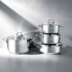 Nehir Silver Klasik 8 Parça Çelik Tencere Seti resmi