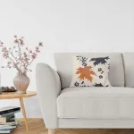 Fecra Yaprak Desenli Kırlent Kılıfı 43*43 resmi